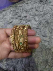Gold-Plated Bangles (Set of 4)