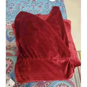 Red Velvet Long Dress (Women&#39;s)