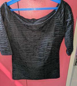 Black Ruched Blouse