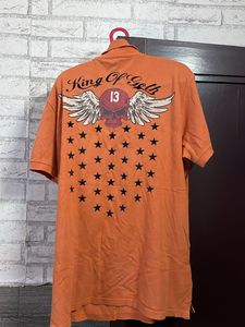 Punk 13 Two Side Print Orange Coral Polo Tshirt