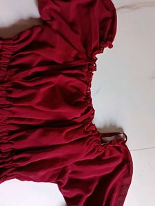 Red Off-Shoulder Dress