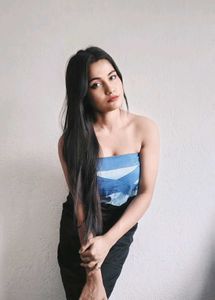 Chic Blue &amp; Black Mini Dress