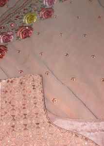 Premium Peach Colour Heavy Work 3-Piece Suit – Gen