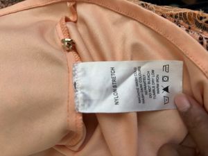 Peach Lace Cold Shoulder Top