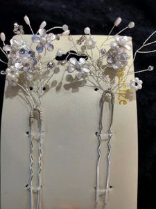 Silver Crystal Pearl  Hair Accessories