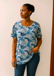Blue Tie-Dye plus size T-Shirt