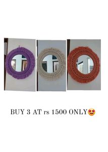 16 Inches Macrame Mirror White🤍