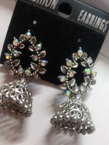 Silver Oxidized Jhumka
