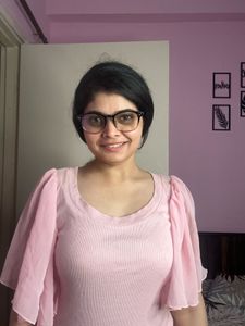 Pink Ribbed Top with Chiffon Sleeves