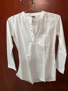 XS White Button-Down Shirt