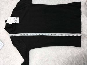 Zara Black Turtleneck Long Sleeve Top