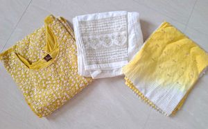 lime green kurta set(size~L)🌻