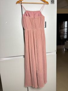 Pink Pleated Midi Dress