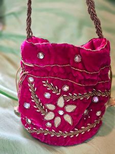 Pink Heavy Potli