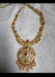 Designer Ruby Necklace with AMerican Diamonds
