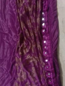new purple reffle saree