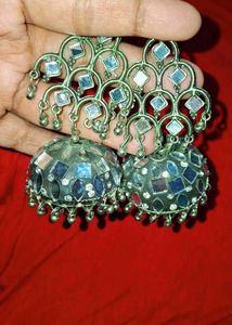 Mirror Work Jhumkas!!