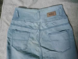 High-Waisted Light Wash Jeans