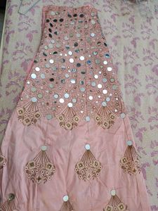 Mirror Work Unstitched Lehenga Choli &amp; Dupatta