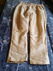Gold Silk Blend Pants