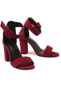 Velvet Red Heels Sandals