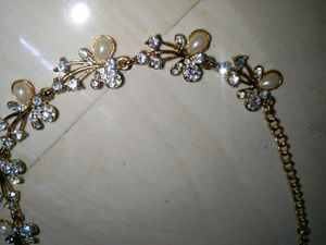 Pearl and Rhinestone Floral Necklace