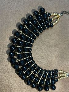 Black Beaded Statement Necklace