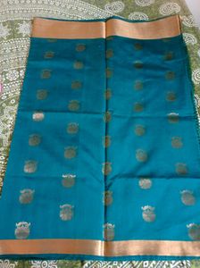 Kanchipuram Pattu  Silk Saree Peacock Colour