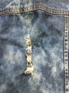ripped denim short jacket