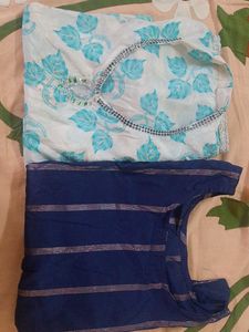 2 Kurti Low Price,Floral & Striped Outfit