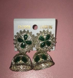Anti Tarnish Green Jhumkas