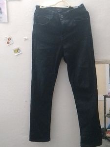 Blue And Black Straight Jeans#