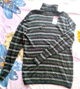 Striped Turtleneck T shirt.