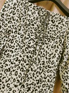 Leopard Print Off-Shoulder Top
