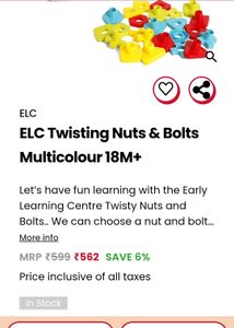 ELC Twisty Nuts &amp; Bolts