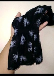 ♥️Black Sheer Long Shirt with White Print