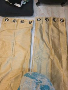 5X9 Set Two Curtains Yellowish Offwhite