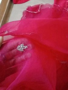Beautiful Red Kurta And Organza Duppata