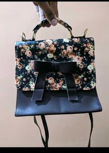 Brown Flower Hand Bag