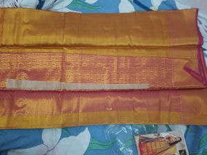 Gold Saree With Pink Border
