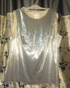 Shiny Silver Top Tunic