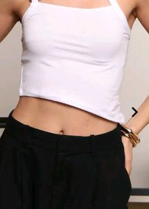Chic White Halter Crop Top