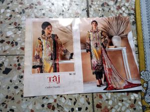 Patchwork Suit With Chiffon Dupatta