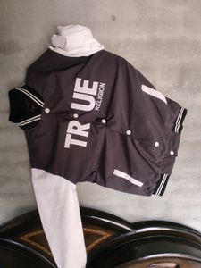 Varsity Jacket Grey White