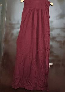 Burgundy Color Cut Sleeves Kurti For 32 Bust