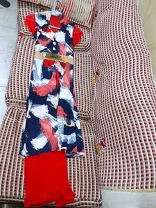 Girls' Dress with Belt & Pants