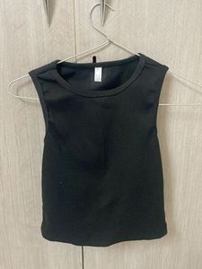 Black Ribbed Tank Top