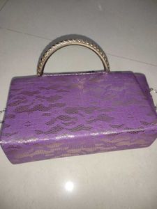 Purple Lace Top Handle Bag