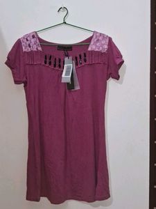 Chic Purple Beaded Top