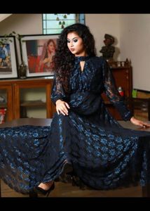 Elegant Blue Lace Gown